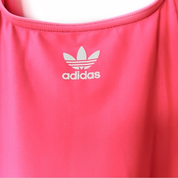 Adidas Adicolor 3-Stripes One-Piece Swimsuit Lucid Pink/White Size 16, NWT - Picture 2 of 16